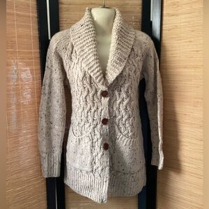 ♦️ Anthropologie Cable Knit Cardigan Sweater Sz S EUC Isabella Sinclair
